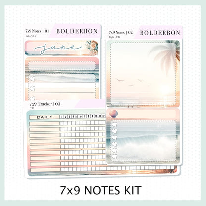 JUNE 7x9 Notes Kit || Planner Sticker Kit for Erin Condren Dashboard