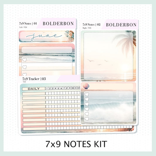 JUNE 7x9 Notes Kit || Planner Sticker Kit for Erin Condren Dashboard