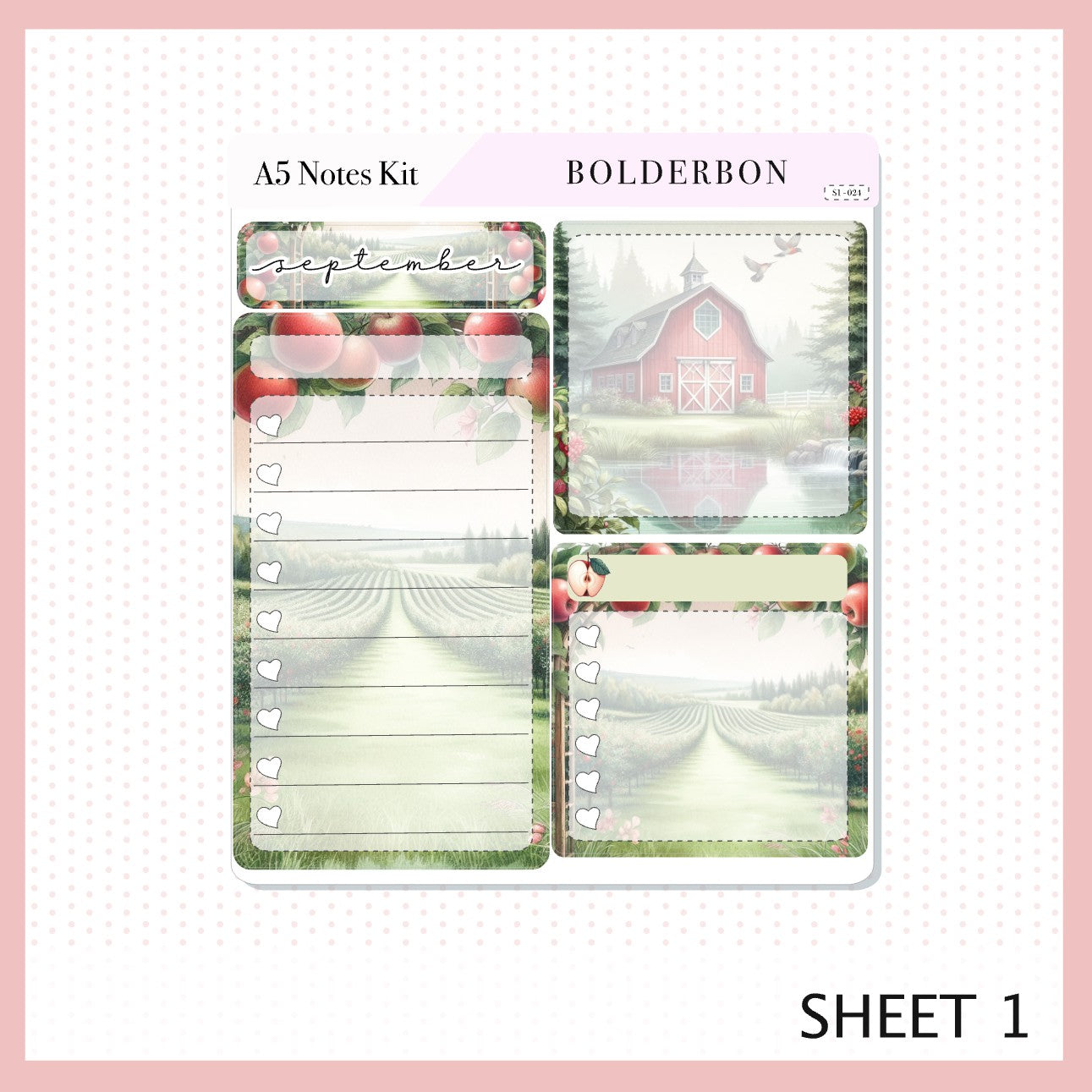 SEPTEMBER - A5 NOTES KIT || Compact Vertical, A5 Daily Duo, A5 Horizontal, Planner Stickers