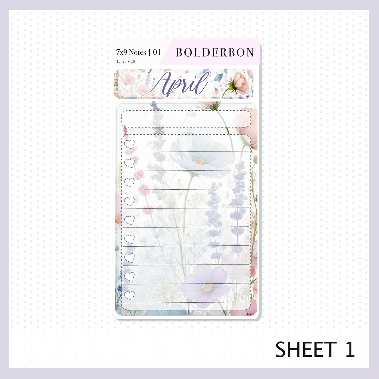 April 7x9 Notes Kit || Spring Dream, Planner Sticker Kit for Erin Condren Dashboard