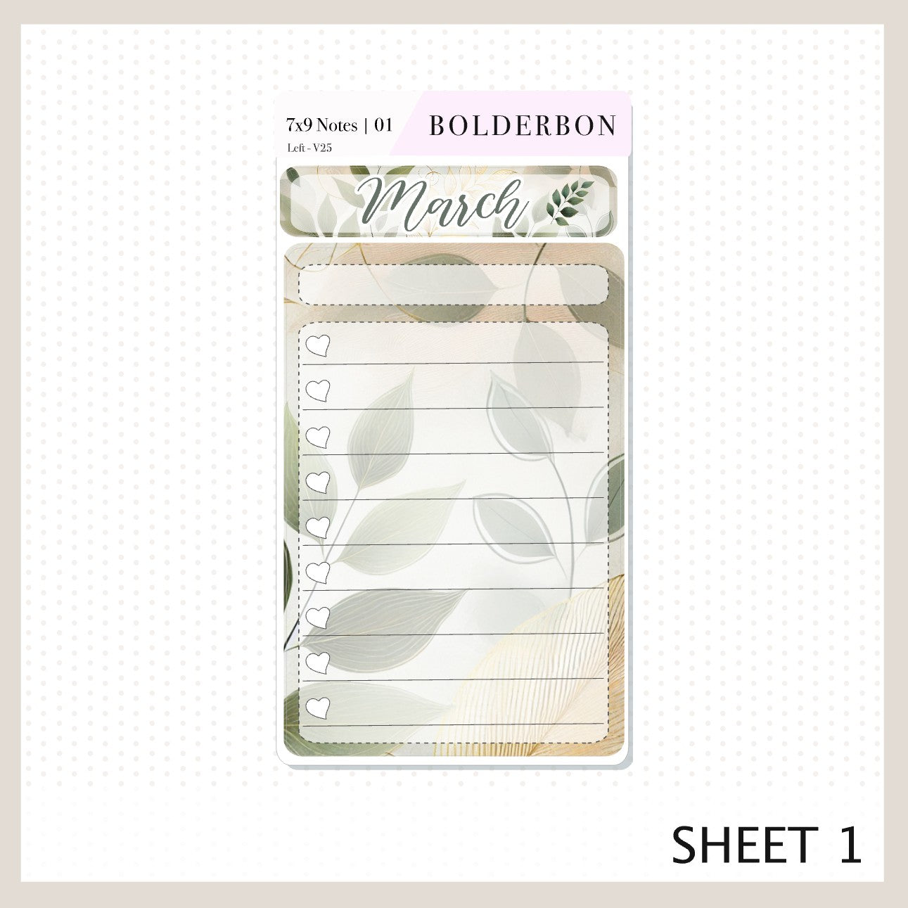 MARCH 7x9 Notes Kit || Boho Vibes, Planner Sticker Kit for Erin Condren Dashboard