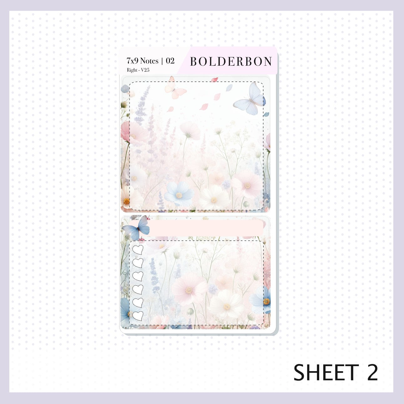 April 7x9 Notes Kit || Spring Dream, Planner Sticker Kit for Erin Condren Dashboard