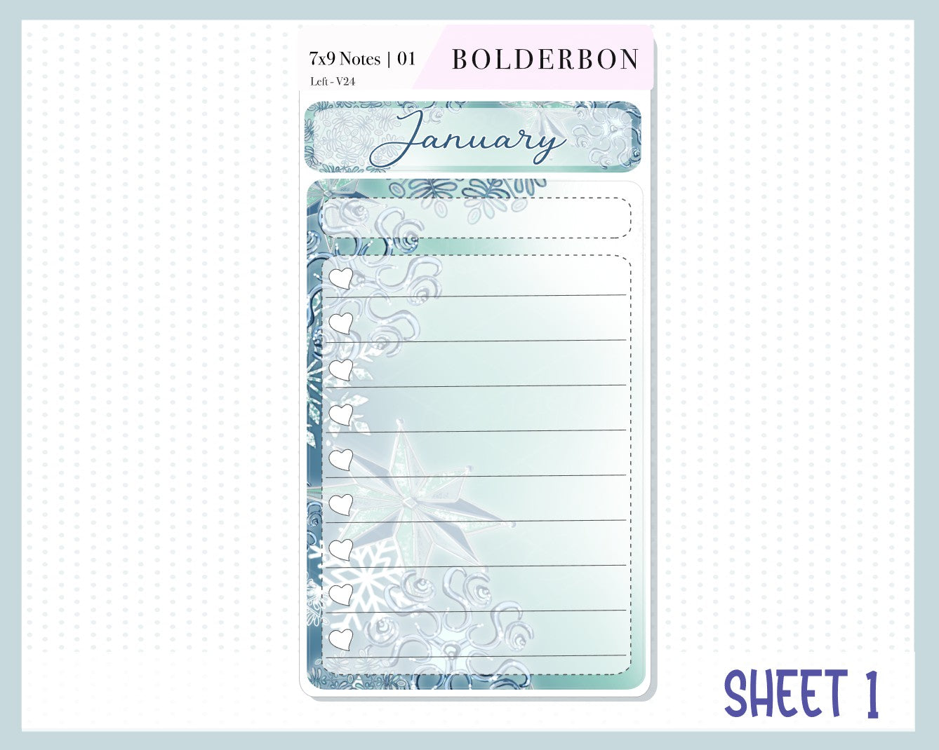 JANUARY 7x9 Notes Kit || Planner Sticker Kit for Erin Condren Dashboard