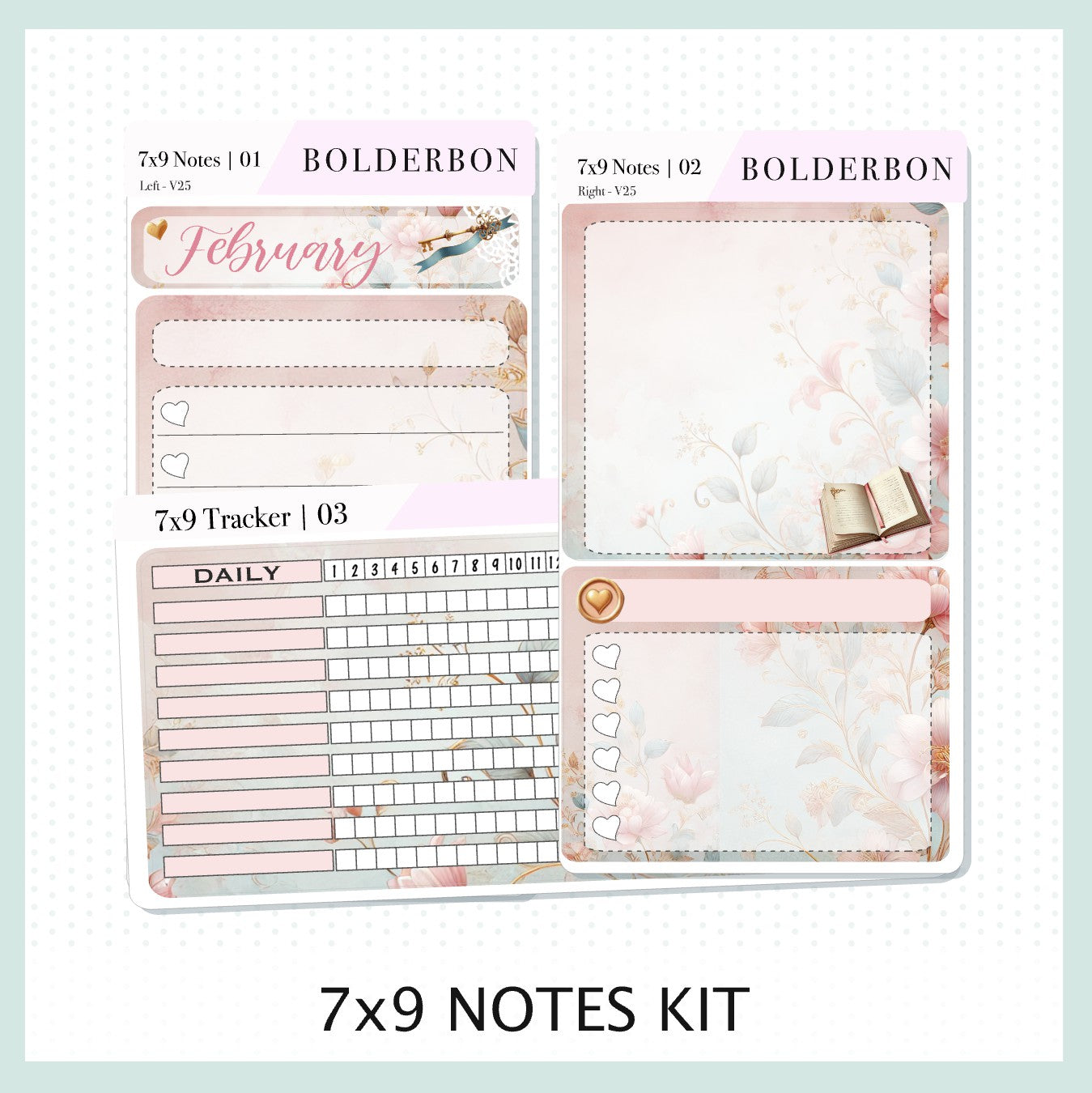 FEBRUARY 7x9 Notes Kit || Planner Sticker Kit for Erin Condren Dashboard