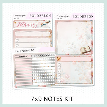 FEBRUARY 7x9 Notes Kit || Planner Sticker Kit for Erin Condren Dashboard