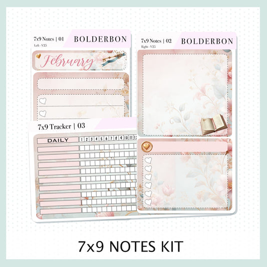 FEBRUARY 7x9 Notes Kit || Planner Sticker Kit for Erin Condren Dashboard