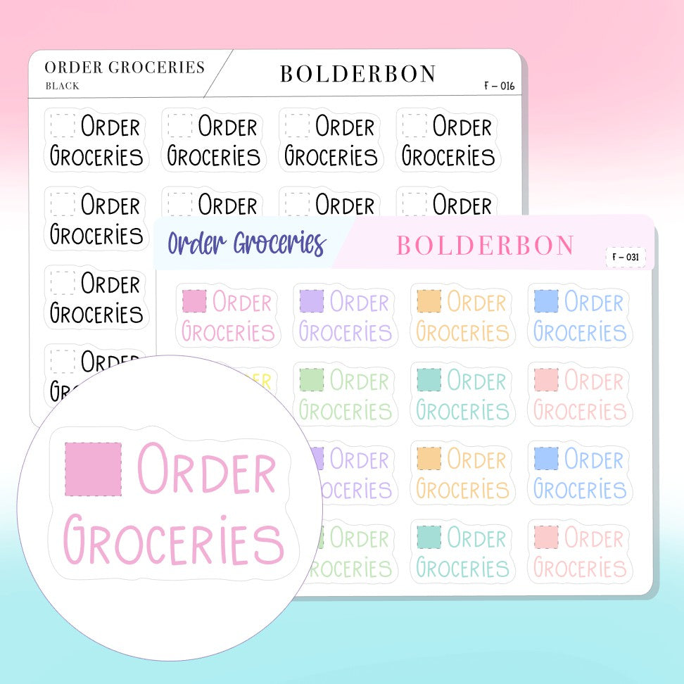 ORDER GROCERIES || Functional Planner Stickers