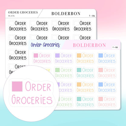 ORDER GROCERIES || Functional Planner Stickers