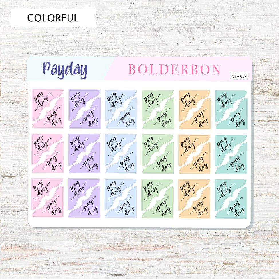 PAYDAY CORNER || Functional Planner Stickers