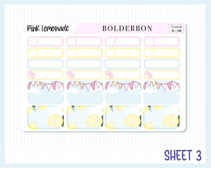 PINK LEMONADE || 7x9 Vertical Planner Sticker Kit