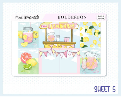 PINK LEMONADE || 7x9 Vertical Planner Sticker Kit