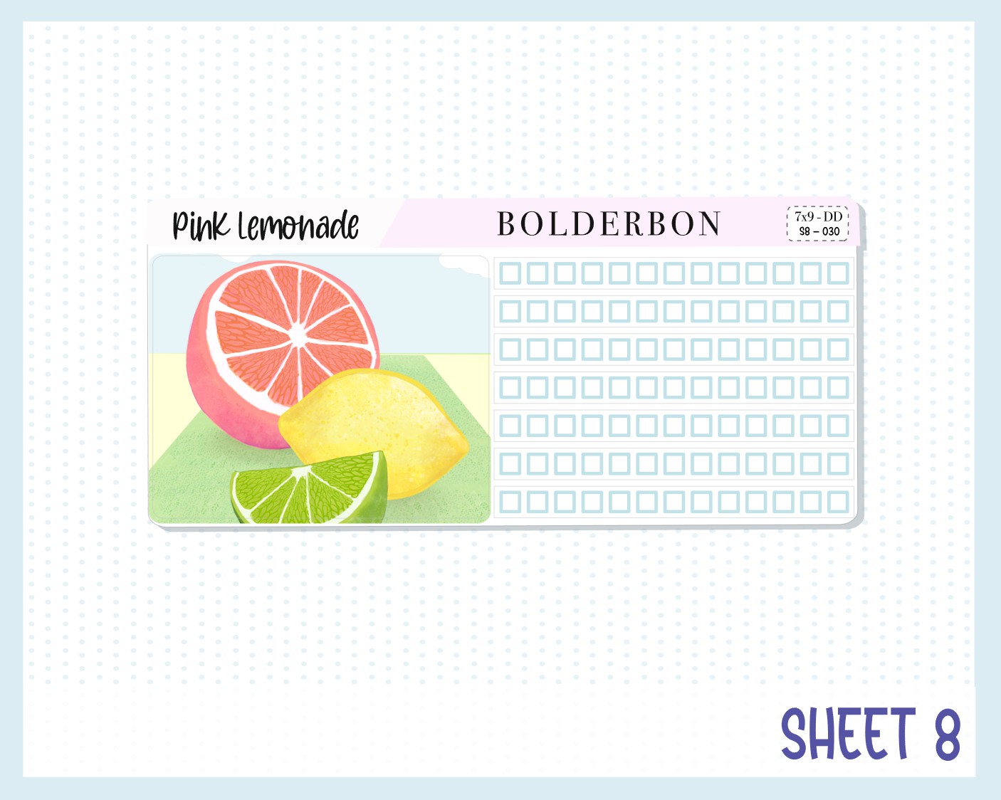 PINK LEMONADE "7x9 Daily Duo" || Weekly Planner Sticker Kit for Erin Condren