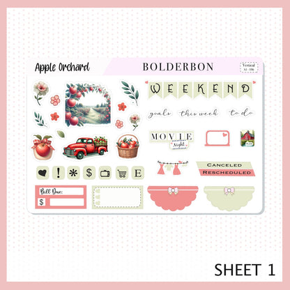 APPLE ORCHARD || 7x9 Vertical Planner Sticker Kit