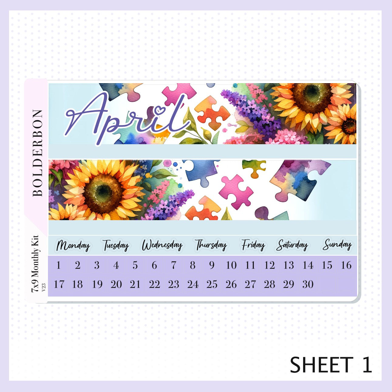 APRIL 7x9 Monthly Sticker Kit || Pieces of Spring