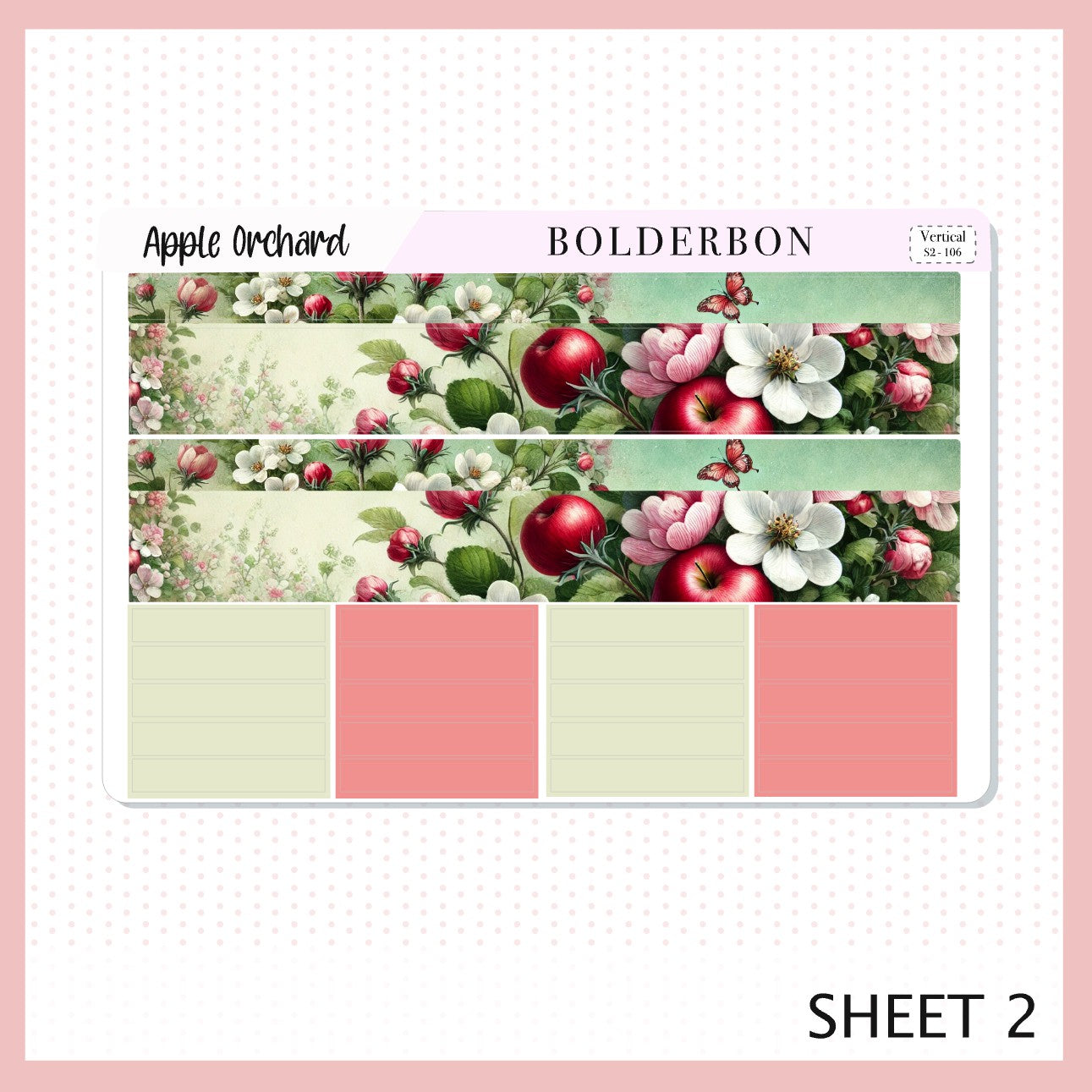 APPLE ORCHARD || 7x9 Vertical Planner Sticker Kit