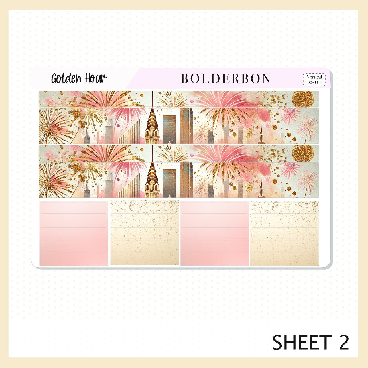 GOLDEN HOUR || 7x9 Vertical Planner Sticker Kit