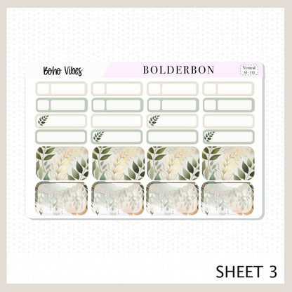 BOHO VIBES || 7x9 Vertical Planner Sticker Kit