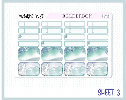 MIDNIGHT FROST || 7x9 Vertical Planner Sticker Kit