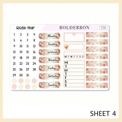 GOLDEN HOUR || 7x9 Vertical Planner Sticker Kit