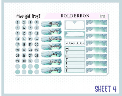 MIDNIGHT FROST || 7x9 Vertical Planner Sticker Kit