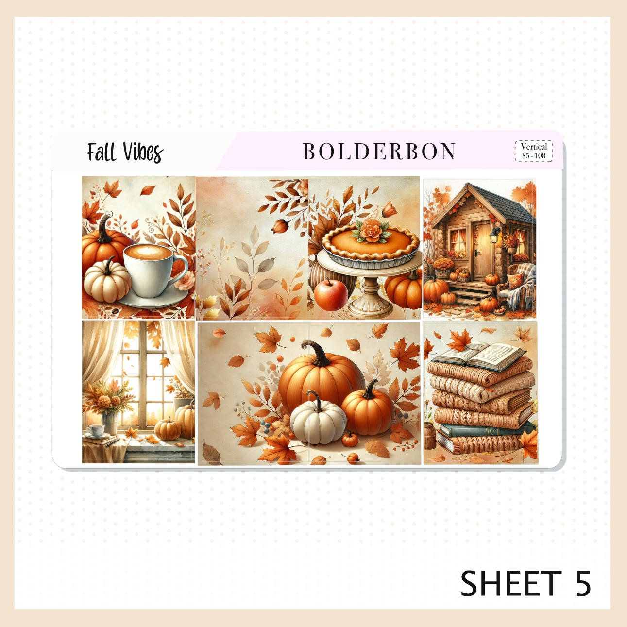 FALL VIBES || 7x9 Vertical Planner Sticker Kit