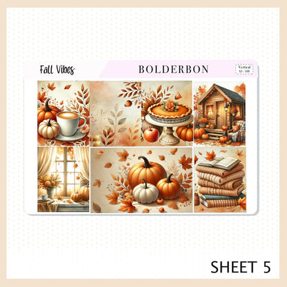 FALL VIBES || 7x9 Vertical Planner Sticker Kit