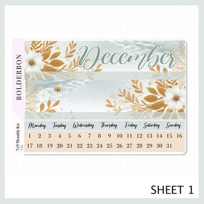 DECEMBER 7x9 Monthly Sticker Kit || Winter's Charm