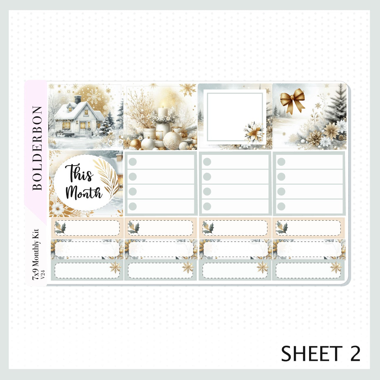 DECEMBER 7x9 Monthly Sticker Kit || Winter's Charm