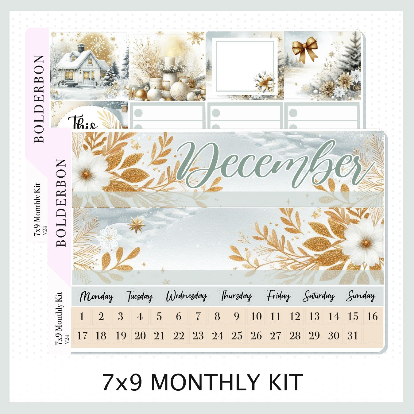 DECEMBER 7x9 Monthly Sticker Kit || Winter's Charm