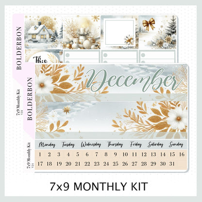 DECEMBER 7x9 Monthly Sticker Kit || Winter's Charm