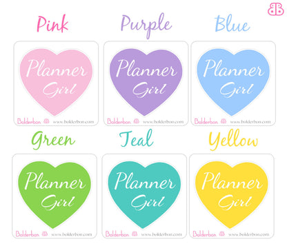 PLANNER GIRL || Cute Vinyl Sticker, Planner Love Addict Fanatic Friends Community Junkie