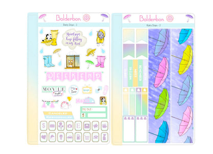 RAINY DAYS || 7x9 Vertical Planner Sticker Kit