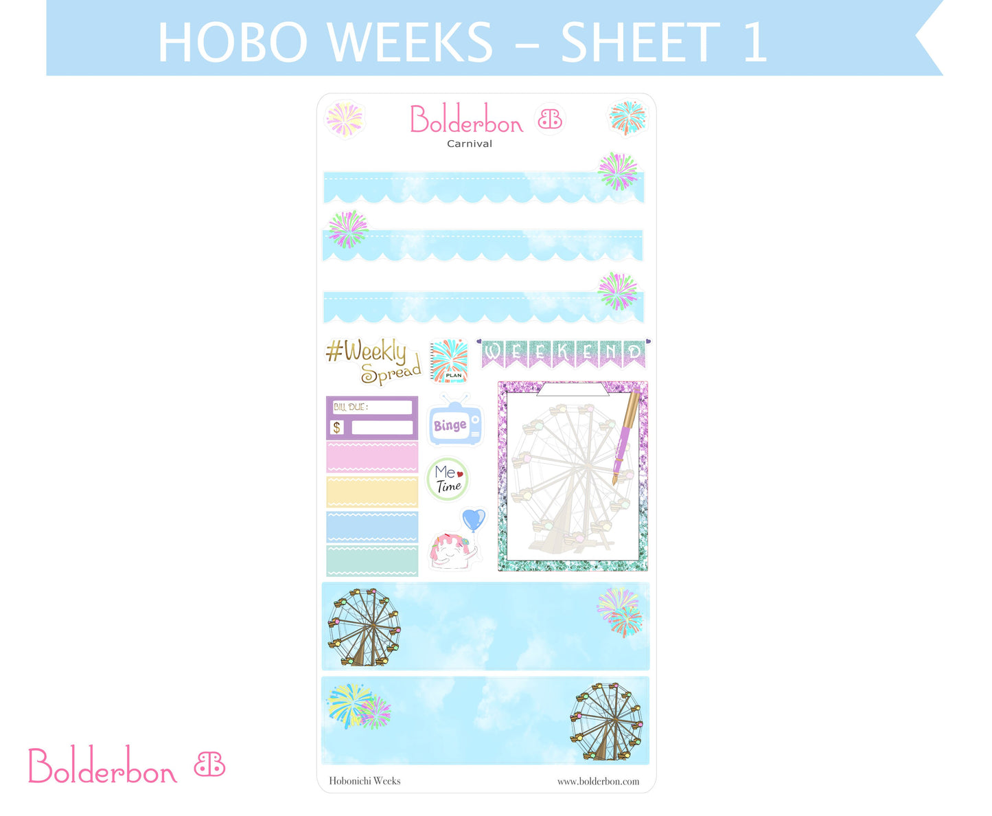 CARNIVAL || Hobonichi Weeks Planner Sticker Kit