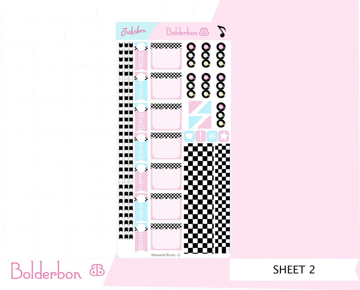 JUKEBOX || Hobonichi Weeks Planner Sticker Kit