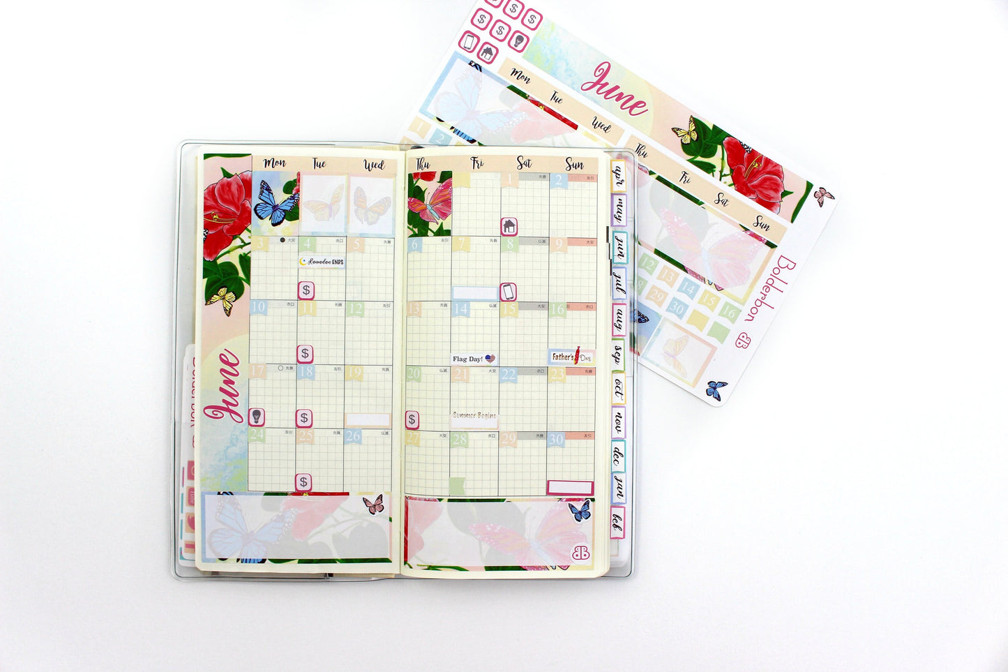 June Hobonichi Weeks || Sticker Kit, Hobonichi Weeks Planner Stickers, Cute Doodle Stickers, Hobo Weeks Set, June Hobo Kit