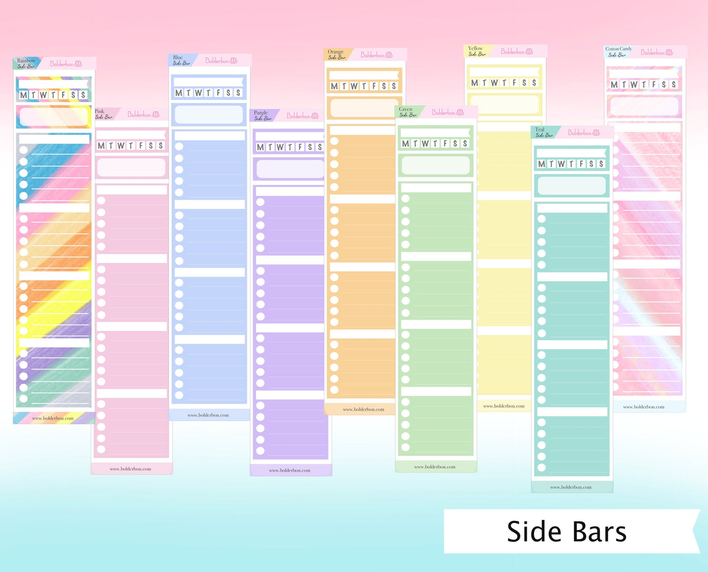 SIDEBAR STICKERS || Checklist Planner Stickers for Erin Condren, Hobonichi Cousin, and More!