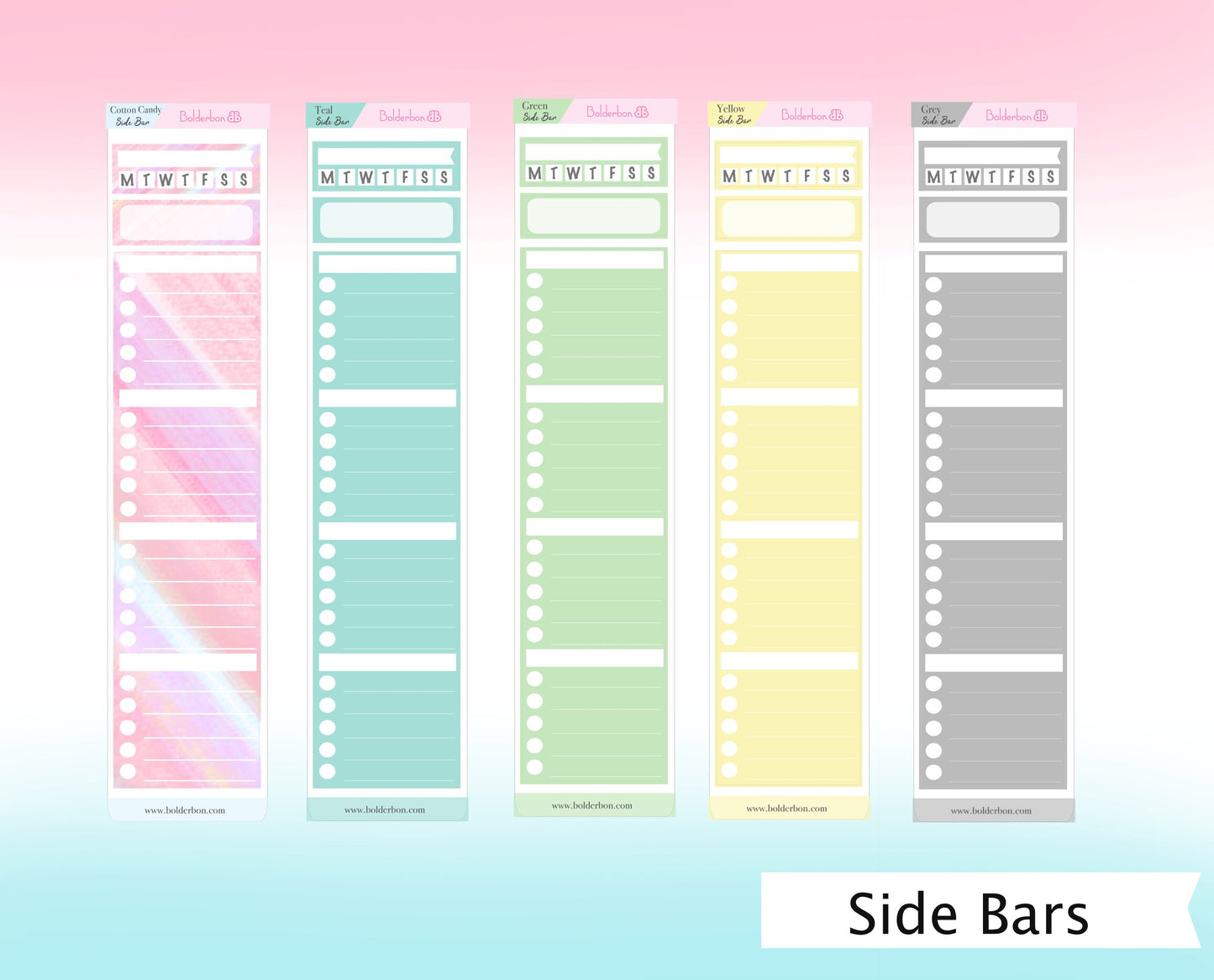 SIDEBAR STICKERS || Checklist Planner Stickers for Erin Condren, Hobonichi Cousin, and More!