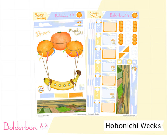 ORANGE DREAMS || Hobonichi Weeks Planner Sticker Kit