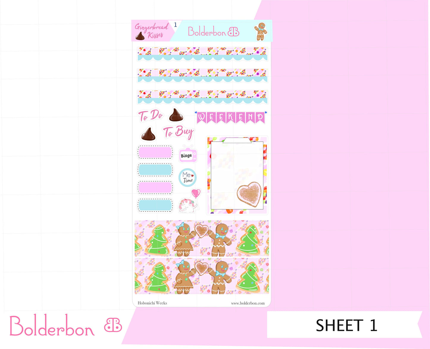 GINGERBREAD KISSES || Hobonichi Weeks Planner Sticker Kit