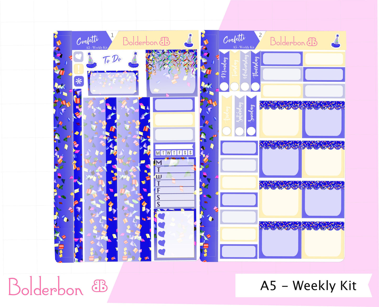 CONFETTI || Hobonichi Cousin Planner Sticker Kit