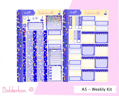 CONFETTI || Hobonichi Cousin Planner Sticker Kit