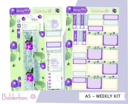 MORNING GLORY || Hobonichi Cousin Planner Sticker Kit