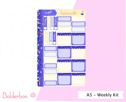 CONFETTI || Hobonichi Cousin Planner Sticker Kit