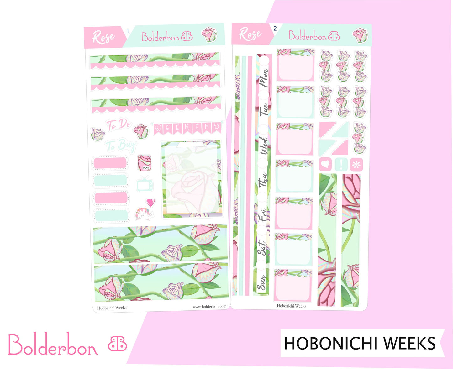 ROSE || Hobonichi Weeks Planner Sticker Kit