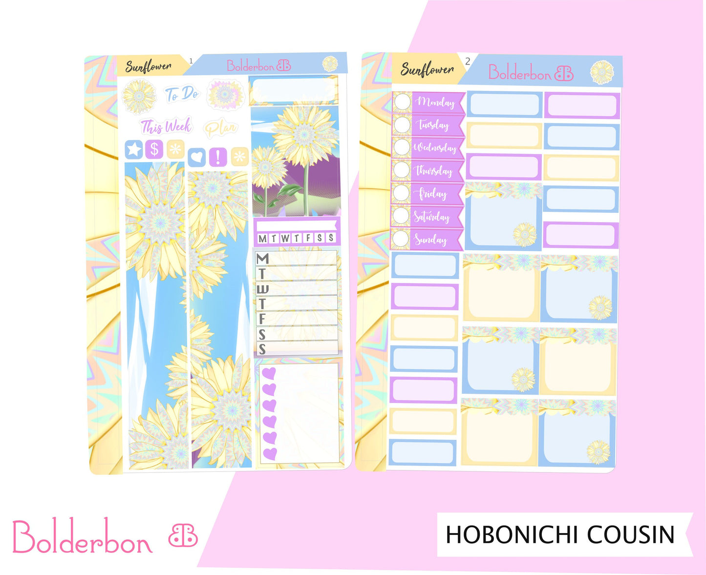 SUNFLOWER || Hobonichi Cousin Planner Sticker Kit