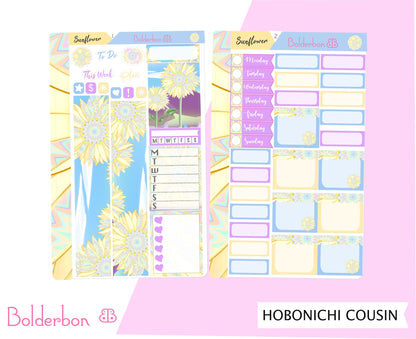 SUNFLOWER || Hobonichi Cousin Planner Sticker Kit
