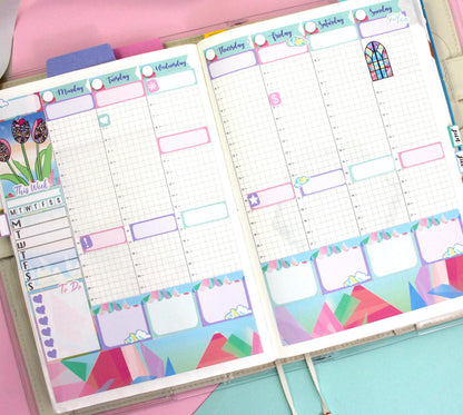 STAINED GLASS || Hobonichi Cousin Planner Sticker Kit