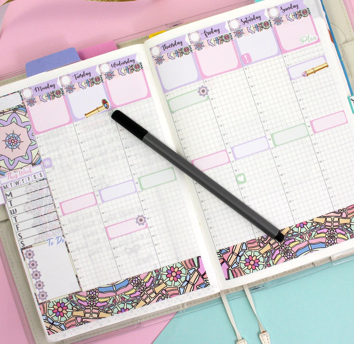 KALEIDOSCOPE || Hobonichi Cousin Planner Sticker Kit