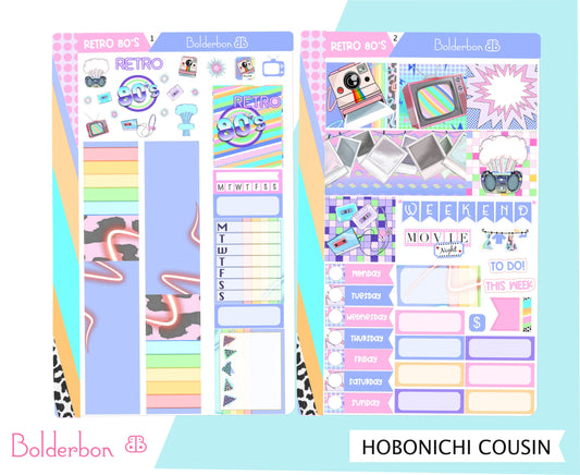 RETRO 80'S || Hobonichi Cousin Planner Sticker Kit