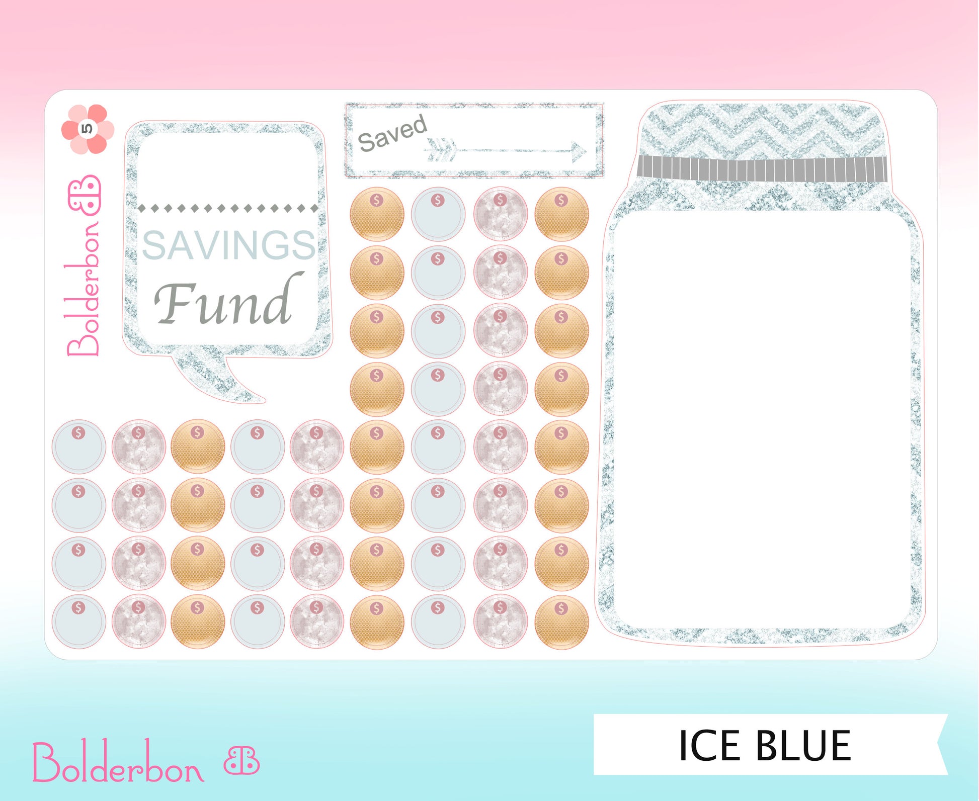 SAVINGS FUND TRACKER || Cute Mason Jar Tracker, Planner stickers